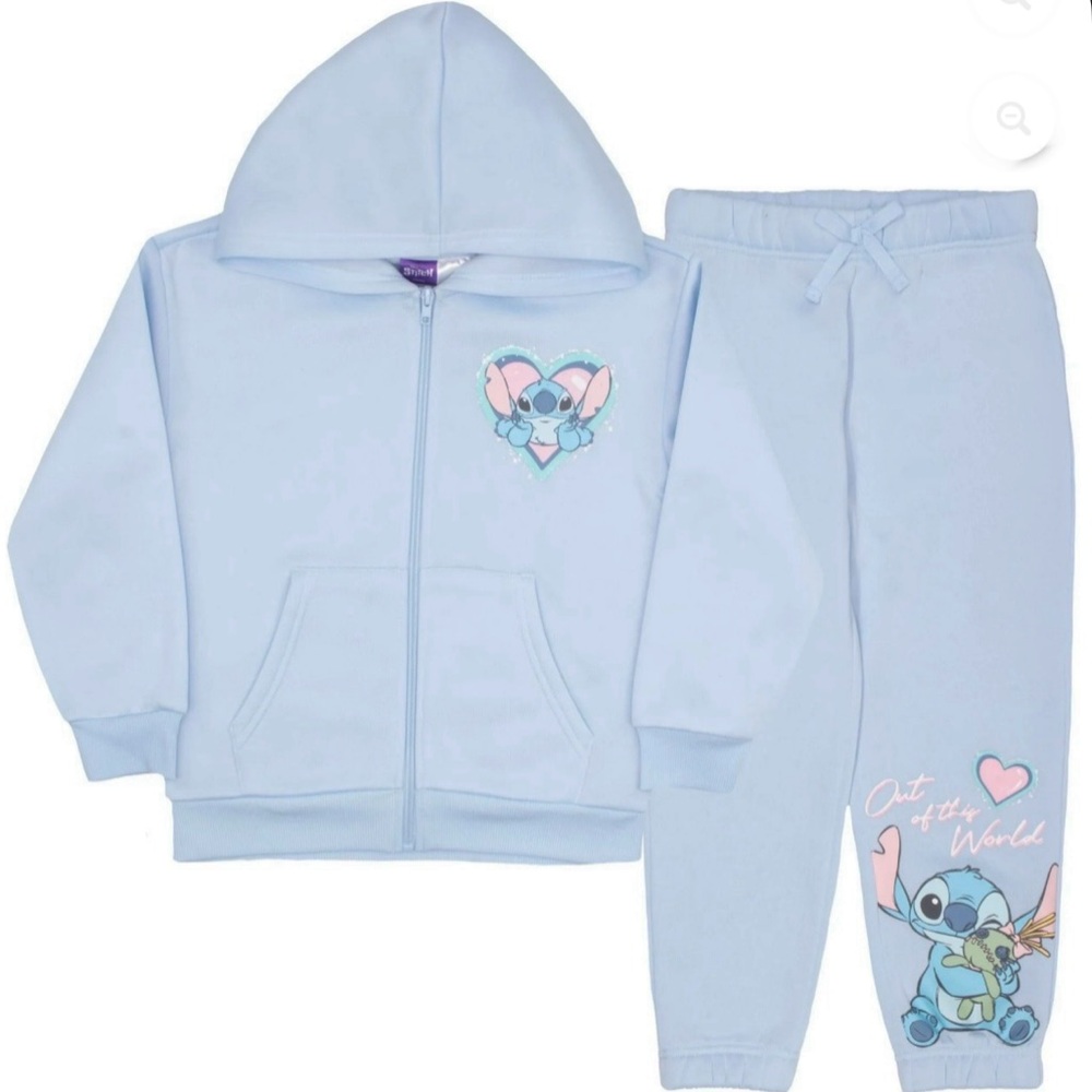 BRAND NEW Disney Lilo & Stitch 2pc Fleece Set Stitch Out of This World Zip-Up 2T
